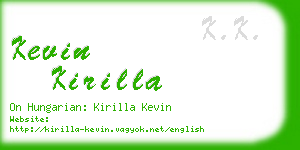 kevin kirilla business card